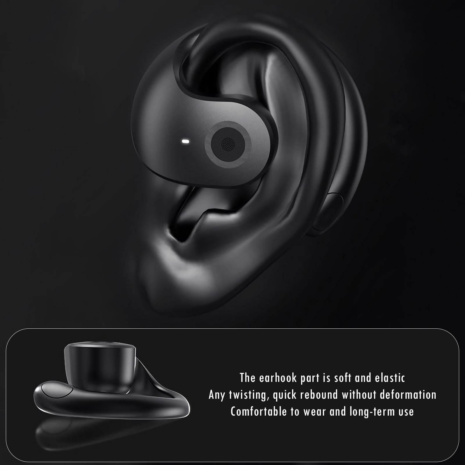 Наушники OneNine Sports Bluetooth с открытым ухом 5.4 с HD микрофоном с зацепами для ушей 24 часа работы с ENC IPX5, фото №6