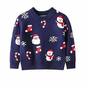 Джемпер детский зимний Generisch Рождественский Толстый С круглым вырезом - Фото 1