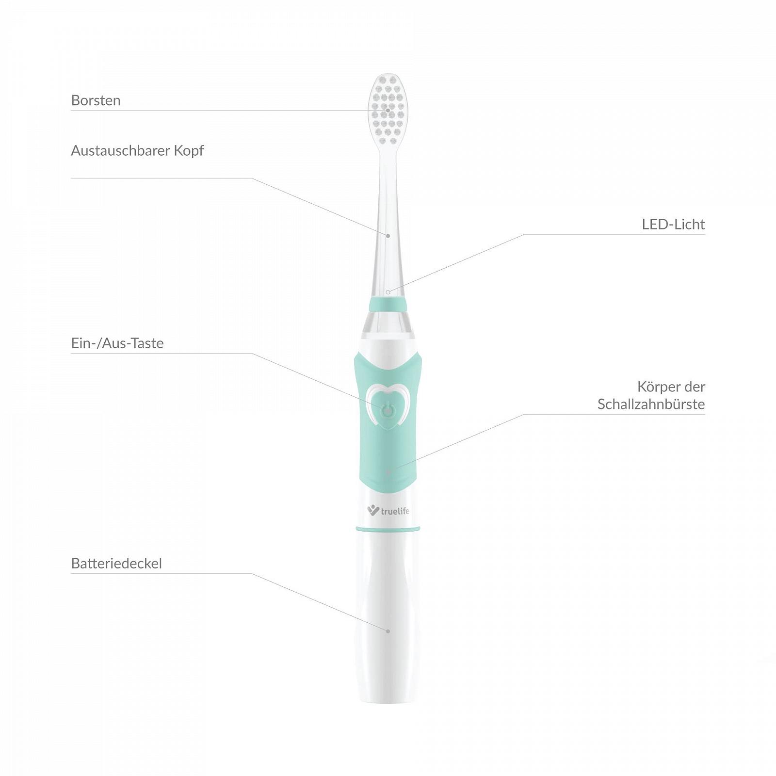 Звукова зубна щітка TrueLife SonicBrush Kid G для дітей 5-9 років таймер м'яка щетина 30 наклейок LED-підсвічування на батарейках компактний дизайн, фото №3