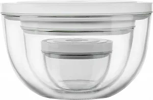Набір мисок Скляна прозора ZWILLING Fresh & Save 6 шт, S-12 см, M-18 см, L-24 см synthetic.ua - Фото 1