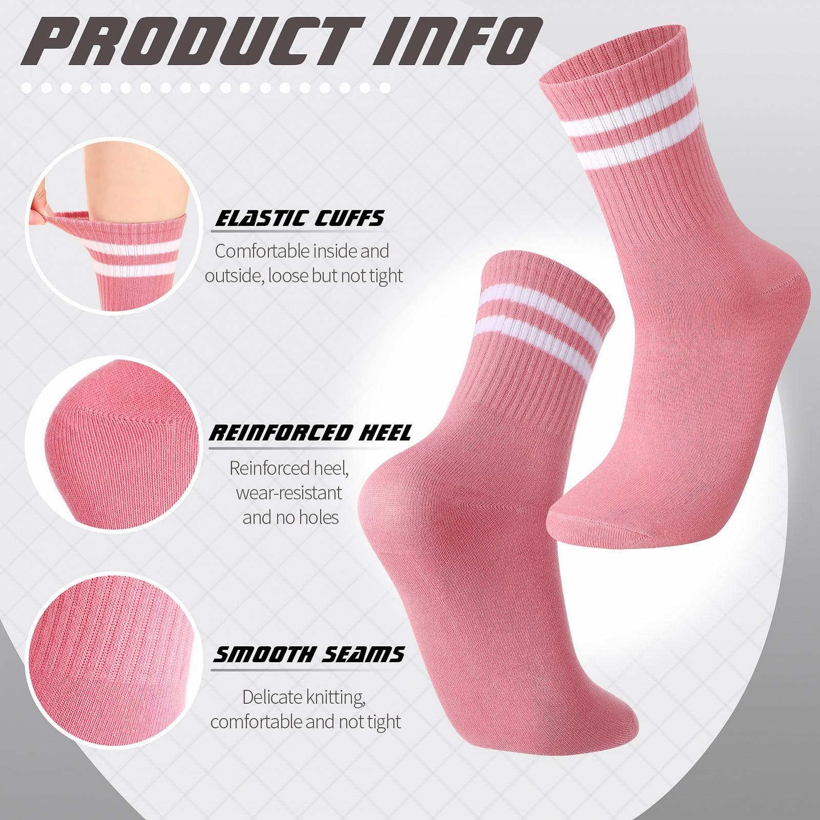 Носки теннисные Женские Хлопковые Спортивные в полоску Ретро Дышащие Цветные UK 5-8 (6 пар), фото №3