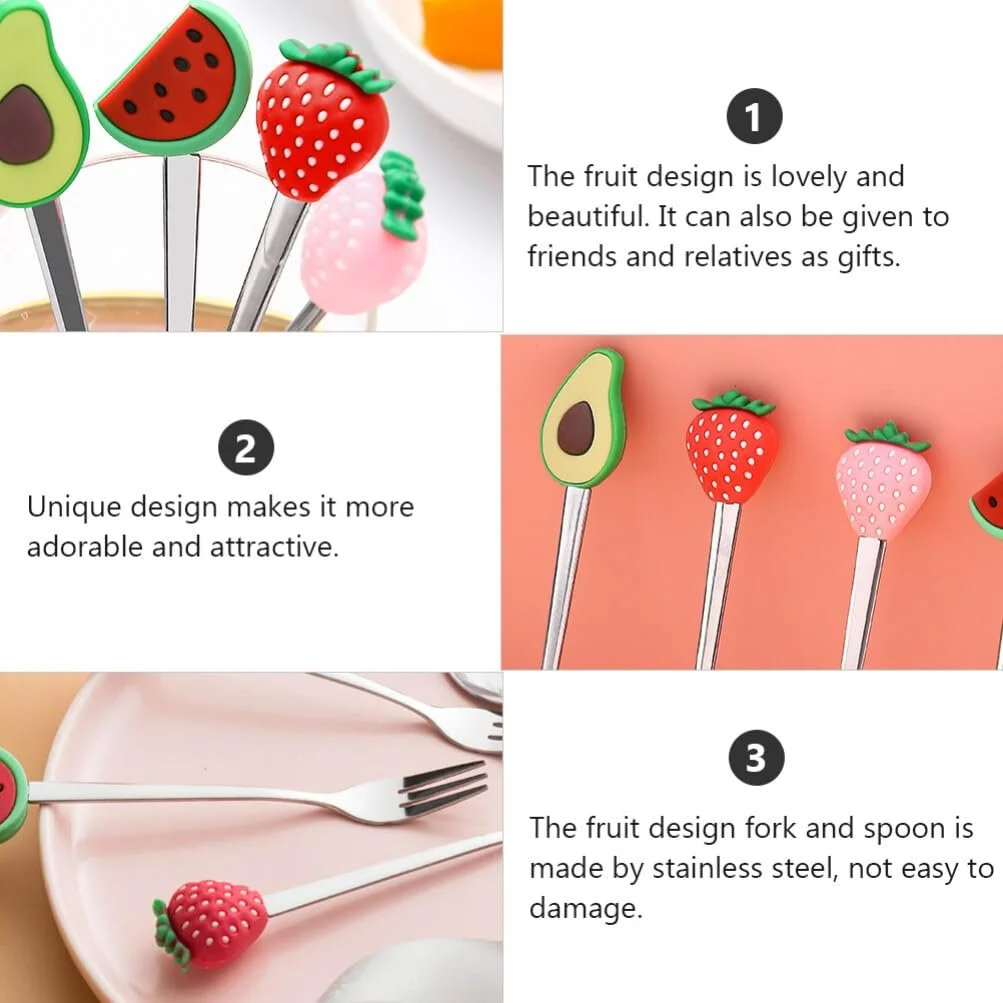 Набір ложок з нержавіючої сталі BESTonZON Полуниця, 4 шт, фото №3