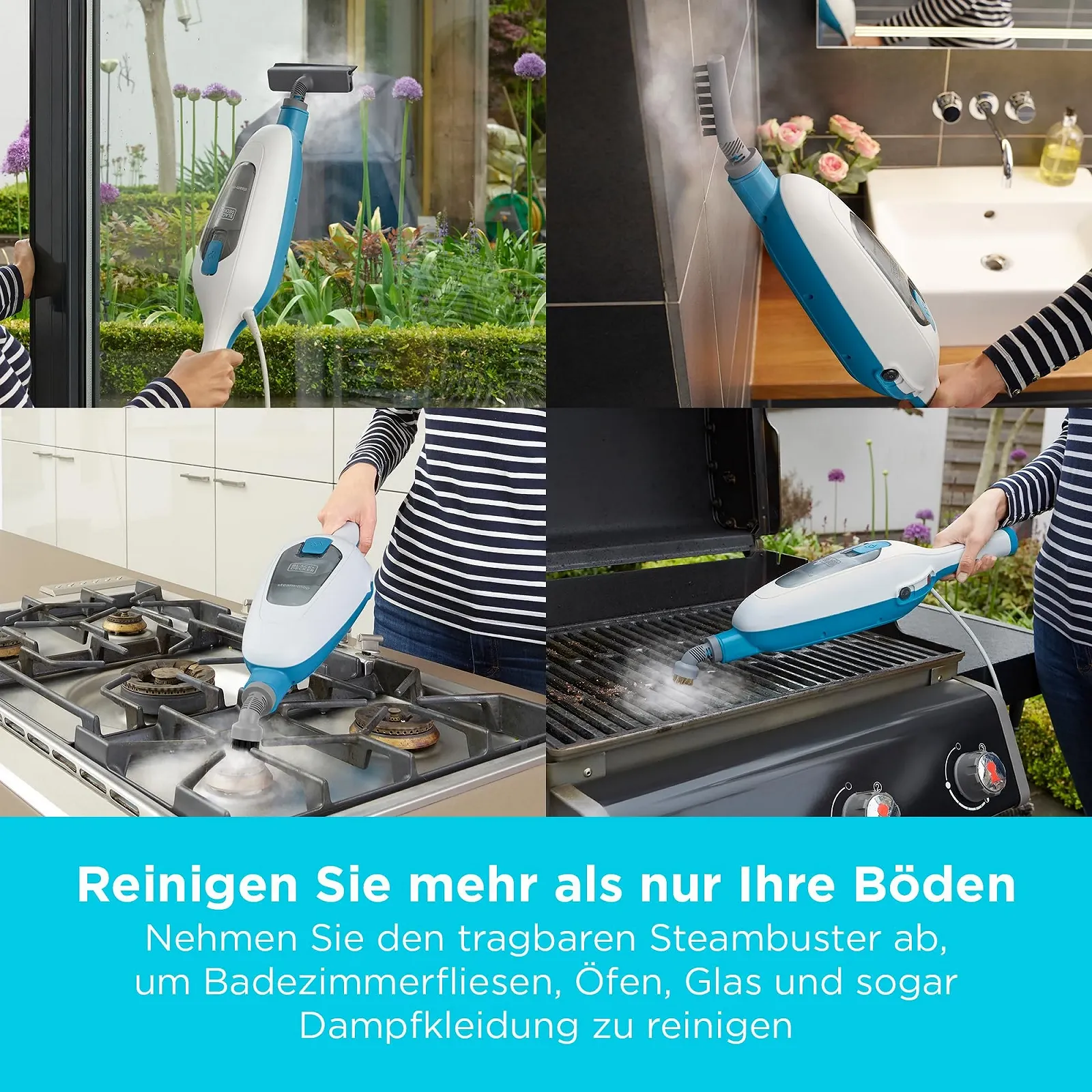 Паровая швабра BLACK + DECKER 5 in 1 FSMH13E5-QS 1300 W 350 ml, фото №6