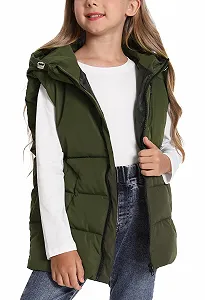 Жилет Adigau Детский Зимний для Мальчиков и Девочек с Капюшоном, Стойкой-Воротником, Ветрозащитный, Пуховый Жилет, Теплый Мягкий Жилет 3-11 лет - Фото 1