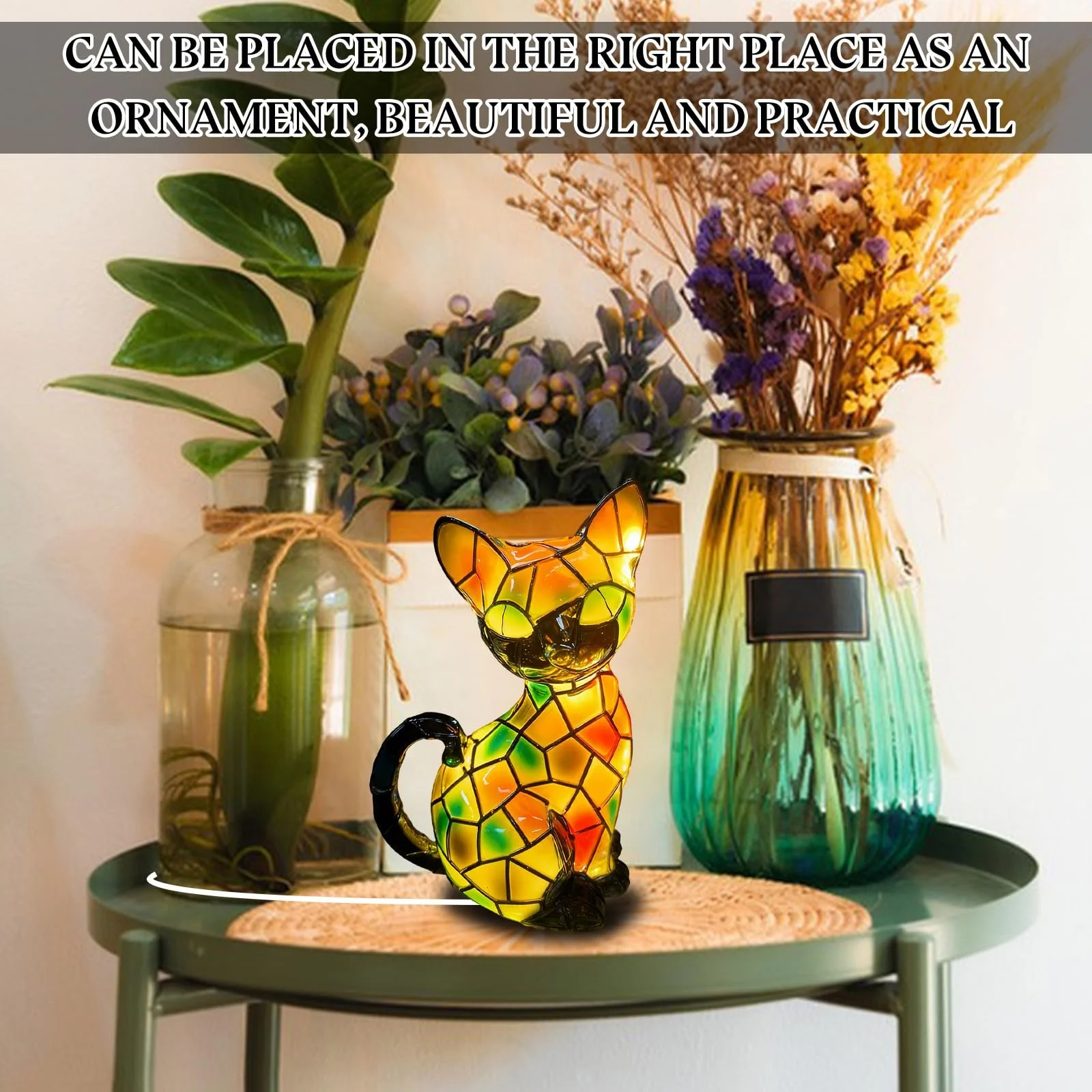 Настільна лампа Кішка вінтажна 3D, фото №4