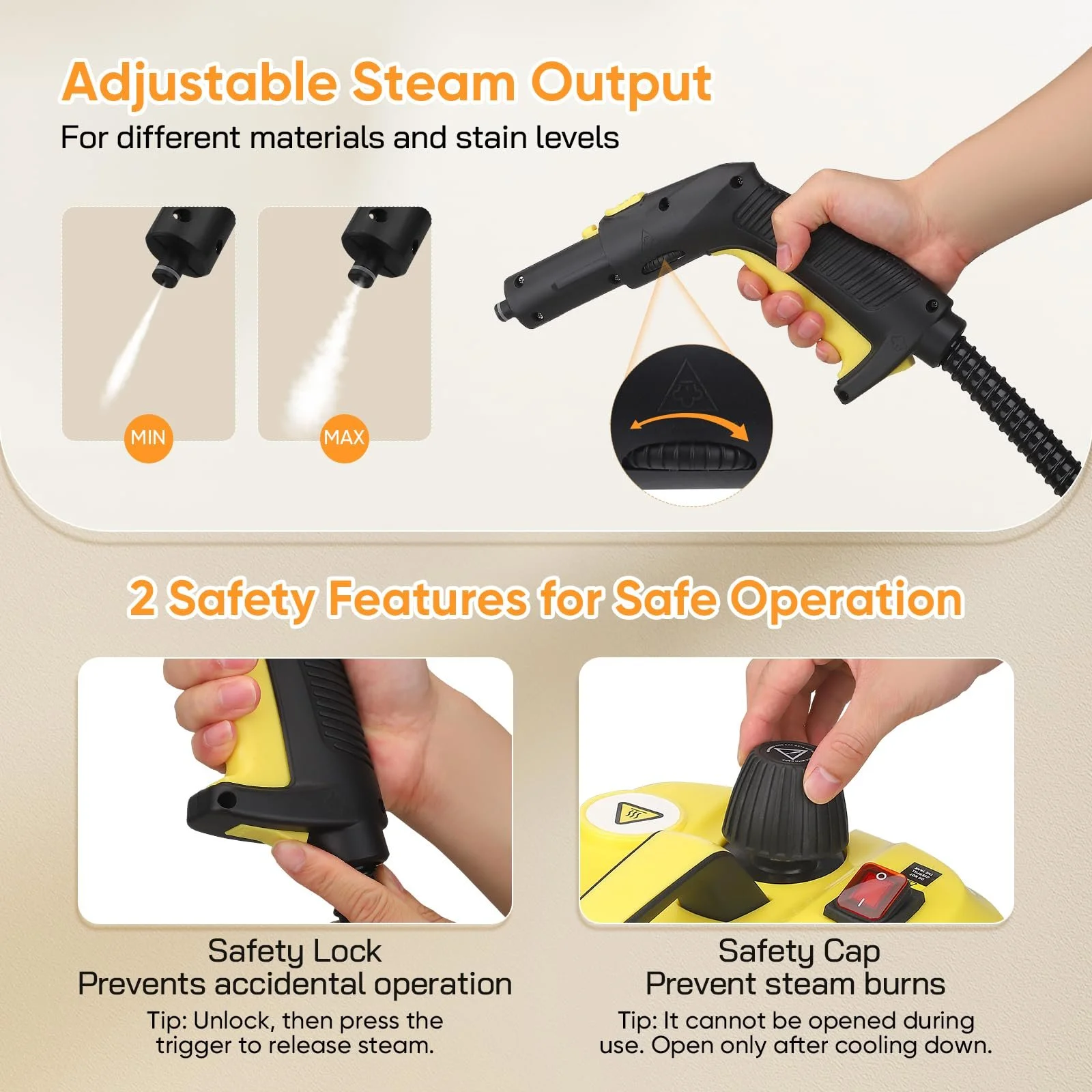 Пароочисник універсальний високотемпературний 320°C 2 л 2000 Вт, фото №7