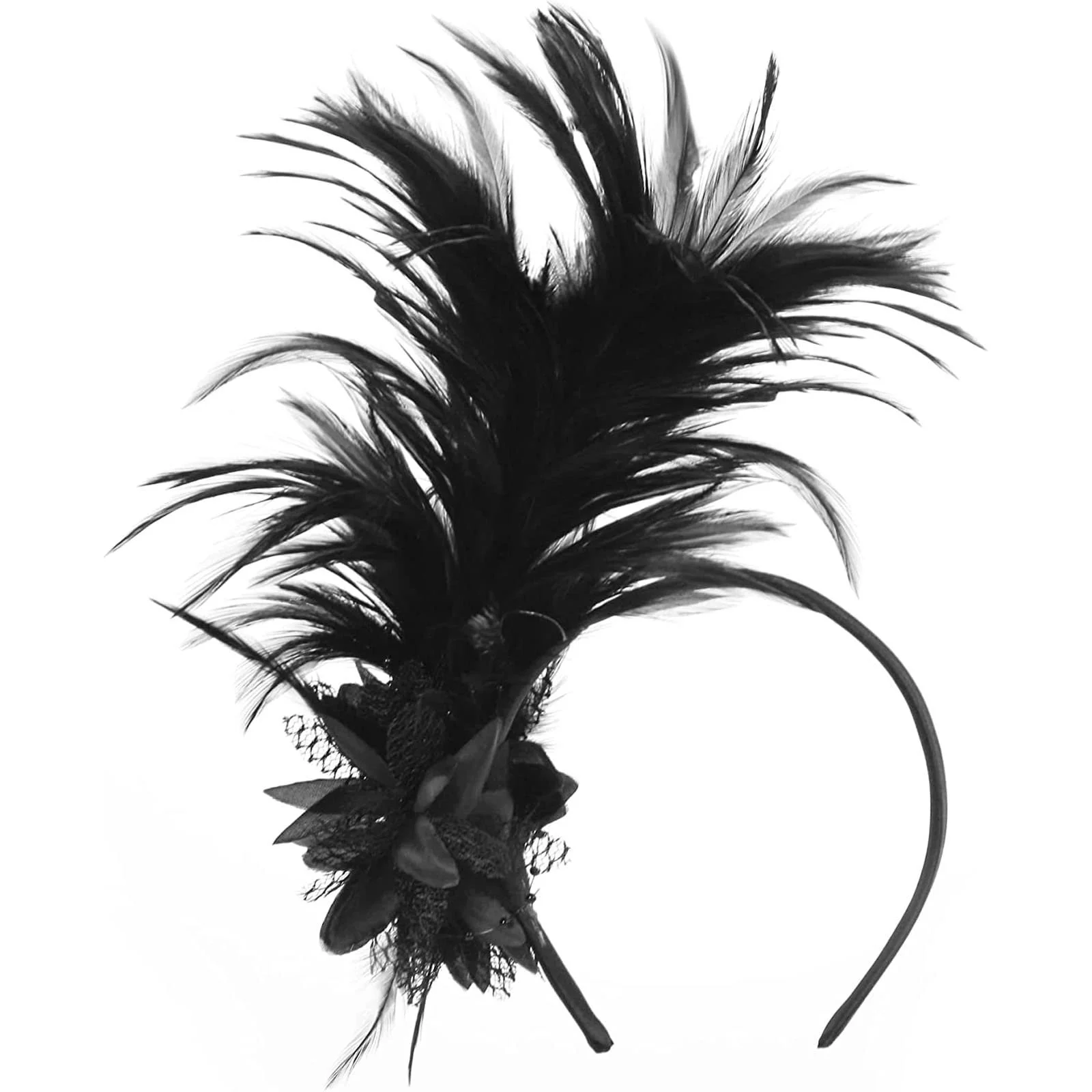 Вінтажний обруч для волосся з пір'ям чорний, фото №5 Вінтажний обруч для волосся з пір'ям чорний, фото №5