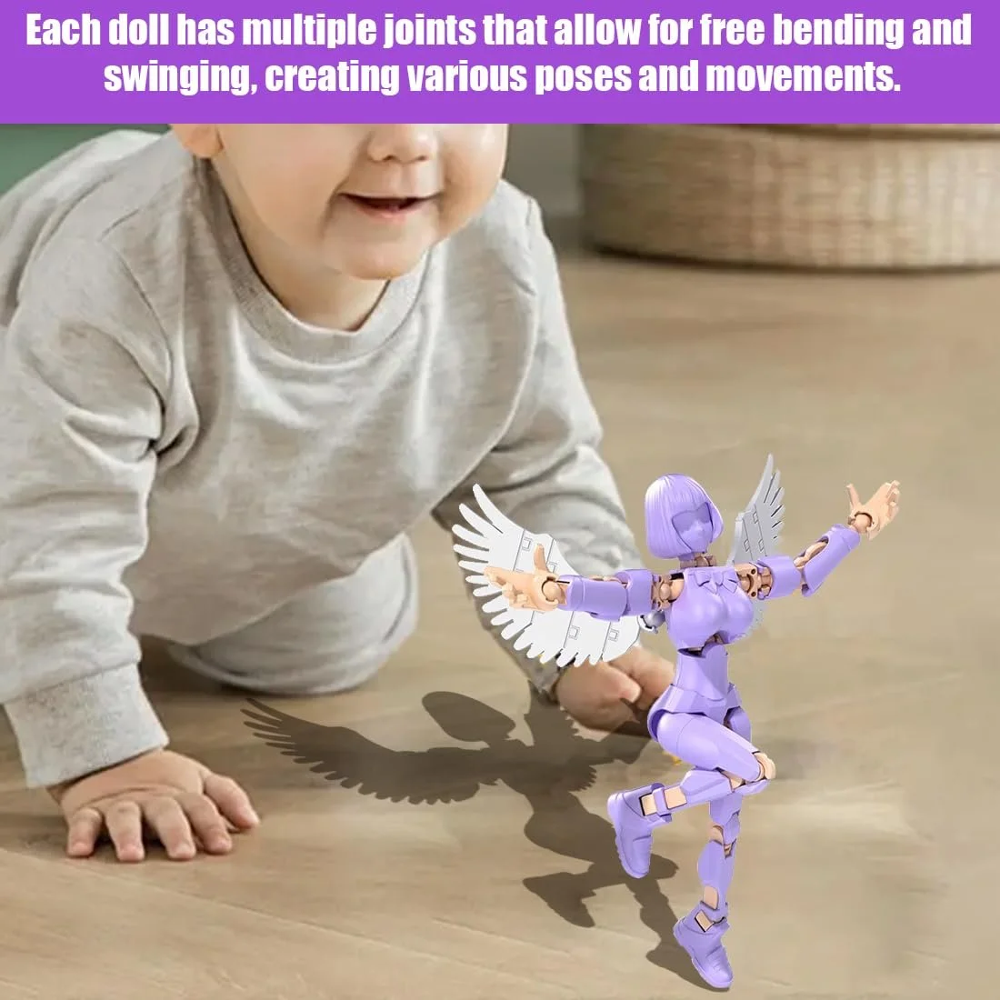 Екшн-фігурка JAWUZ Hiros 13 Magic Girl шарнірна з 3D-друкованими крилами, фото №4