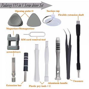 Набір викруток Padarsey Precision 115 in 1 з магнітними викрутками чорною synthetic.ua - Фото 1