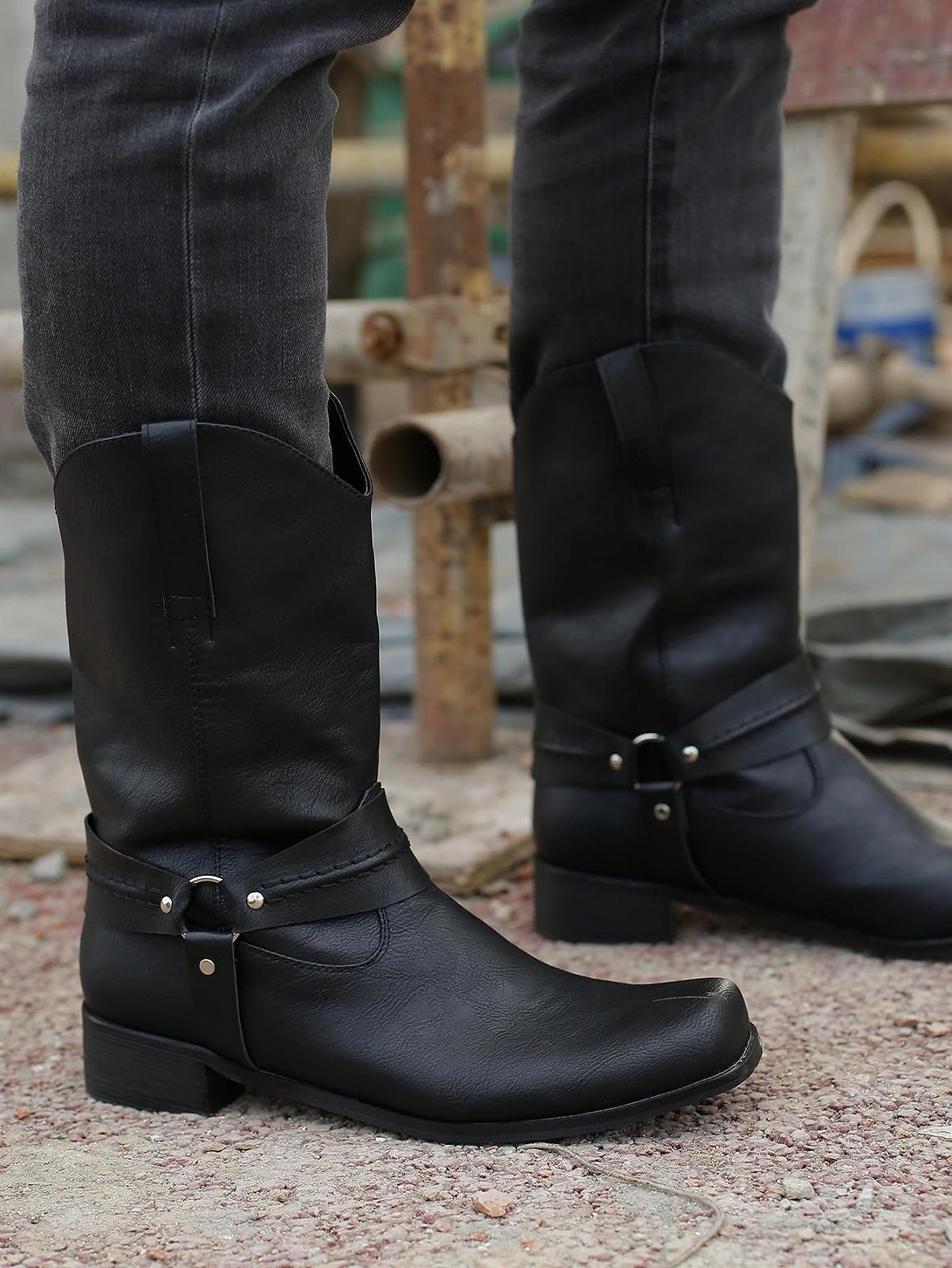 Чоботи BININBOX Вінтажні Чоловічі Шкіряні На низькому каблуці, фото №4