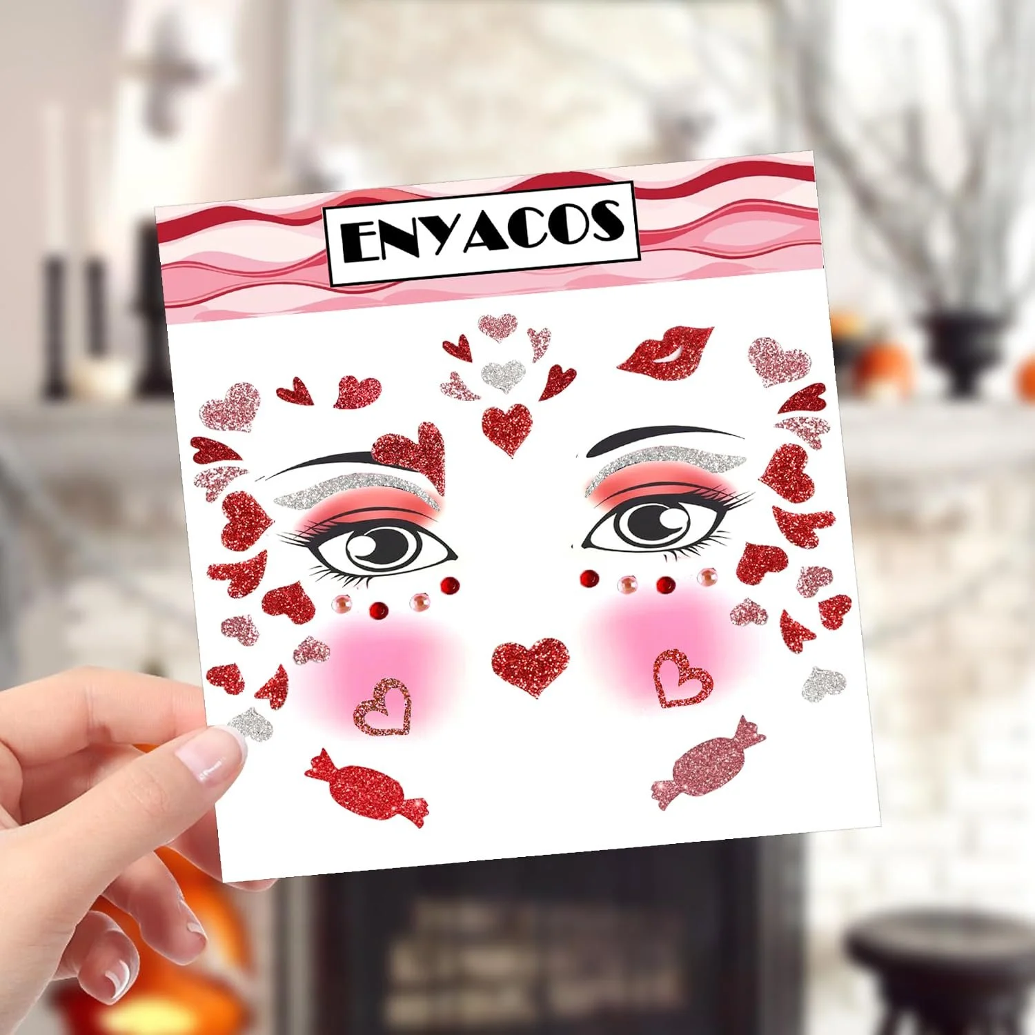 Обруч для волосся Серце Гліттер Червоний, фото №4