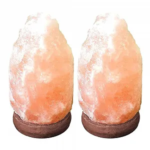 Настольная лампа GLOBO Salt Crystal Wood 1x LED 5W H 11.4 cm Brown Natural Set of 2 - Фото 1