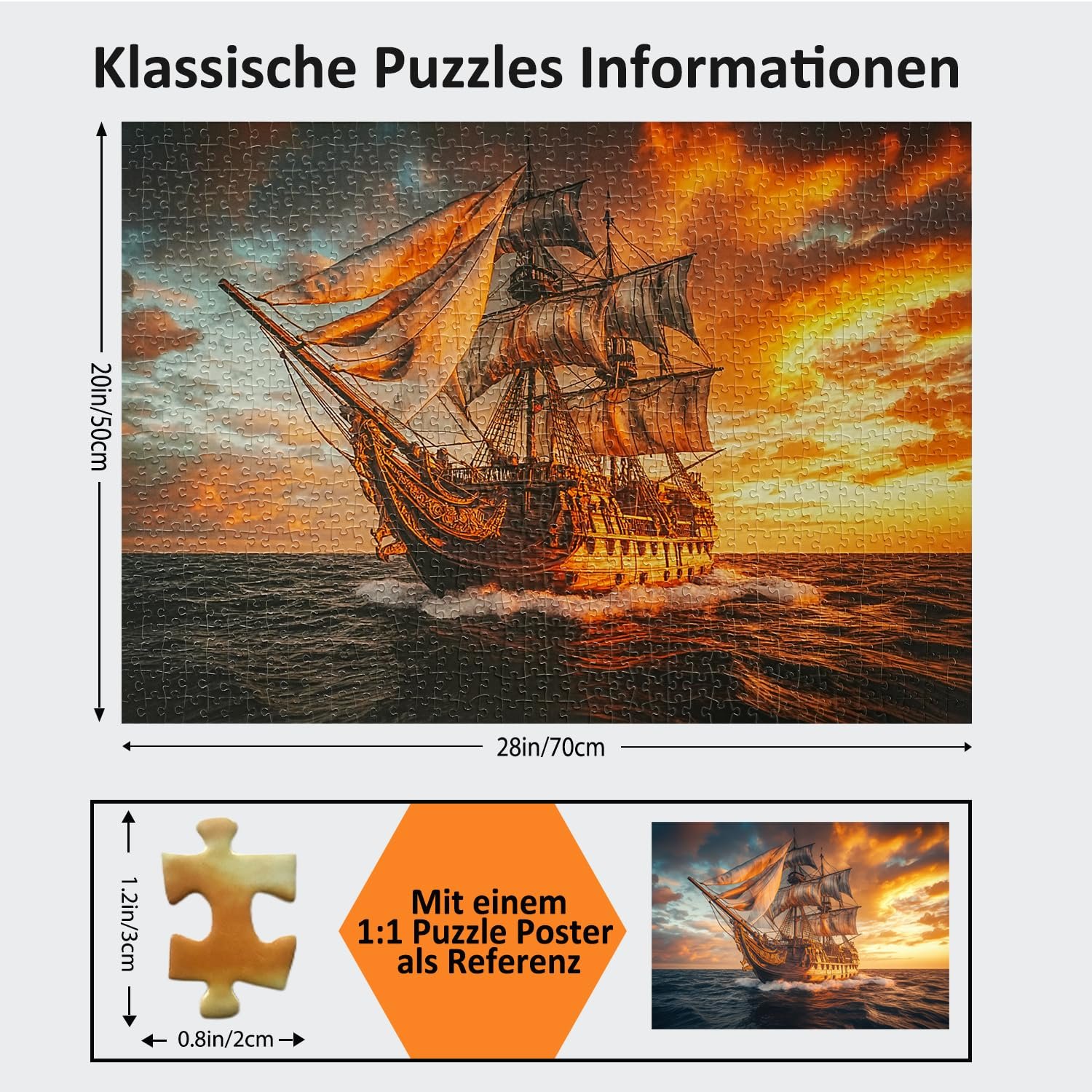 Пазл Yunlus Explore The Sailboat 1000 елементів 70 х 50 см складний, фото №3