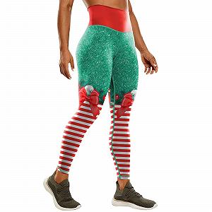 Жіночі колготки та легінси Santa Claus Workout Yoga Pants м'які та тонкі Po-Lift Різдвяні костюми висока талія Різдвяний костюм Yoga висока талія - Фото 1