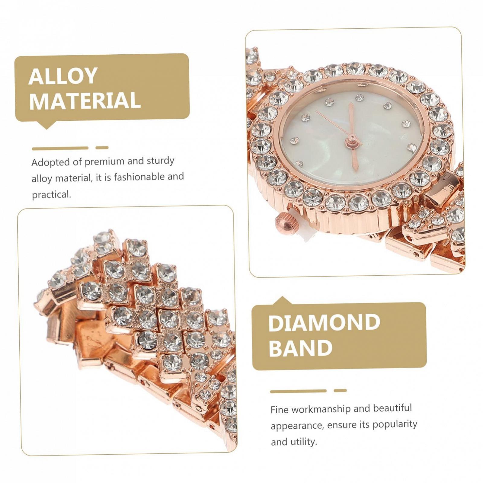 Женские часы OATIPHO Diamond, износостойкие, розовое золото, розовый, фото №4