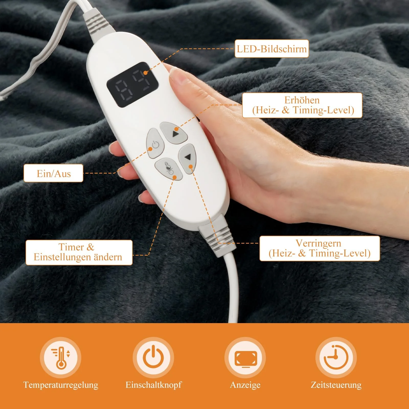 Електрична ковдра RELAX4LIFE 163 x 128 см, фото №5 Електрична ковдра RELAX4LIFE 163 x 128 см, фото №5