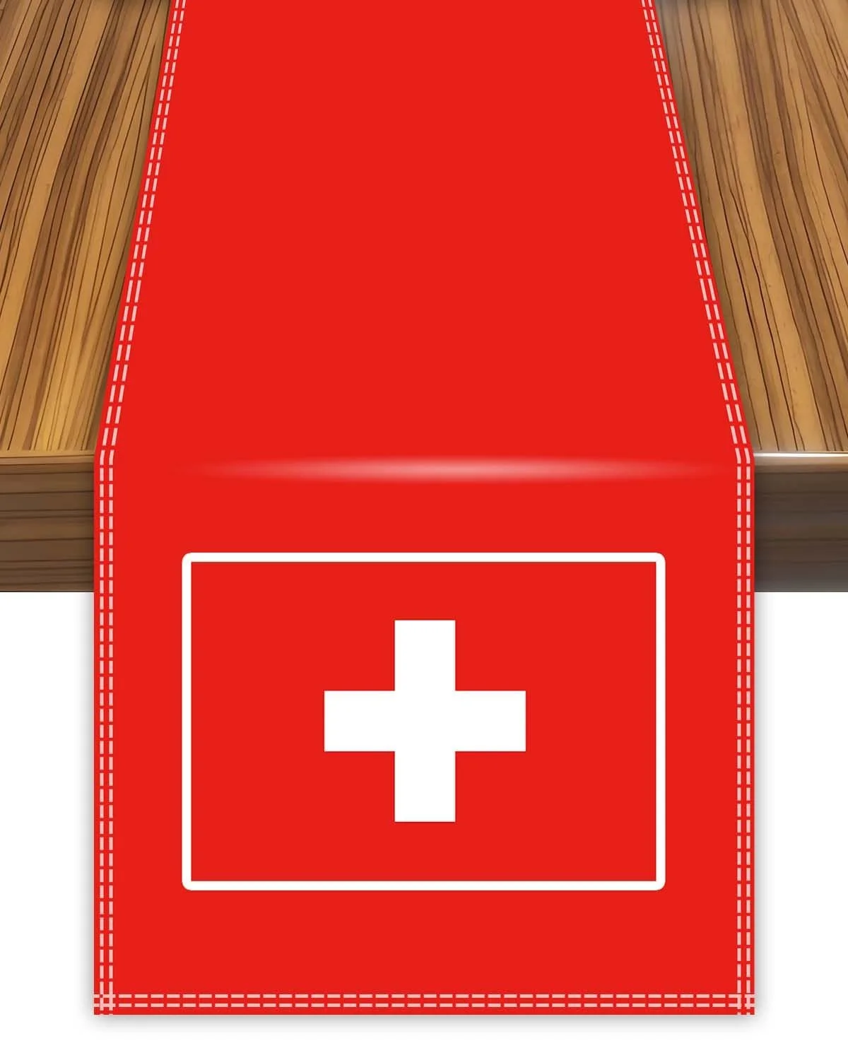 Ранер для столу Switzerland Flag 30 x 180 см велюровий, фото №1 Ранер для столу Switzerland Flag 30 x 180 см велюровий, фото №1