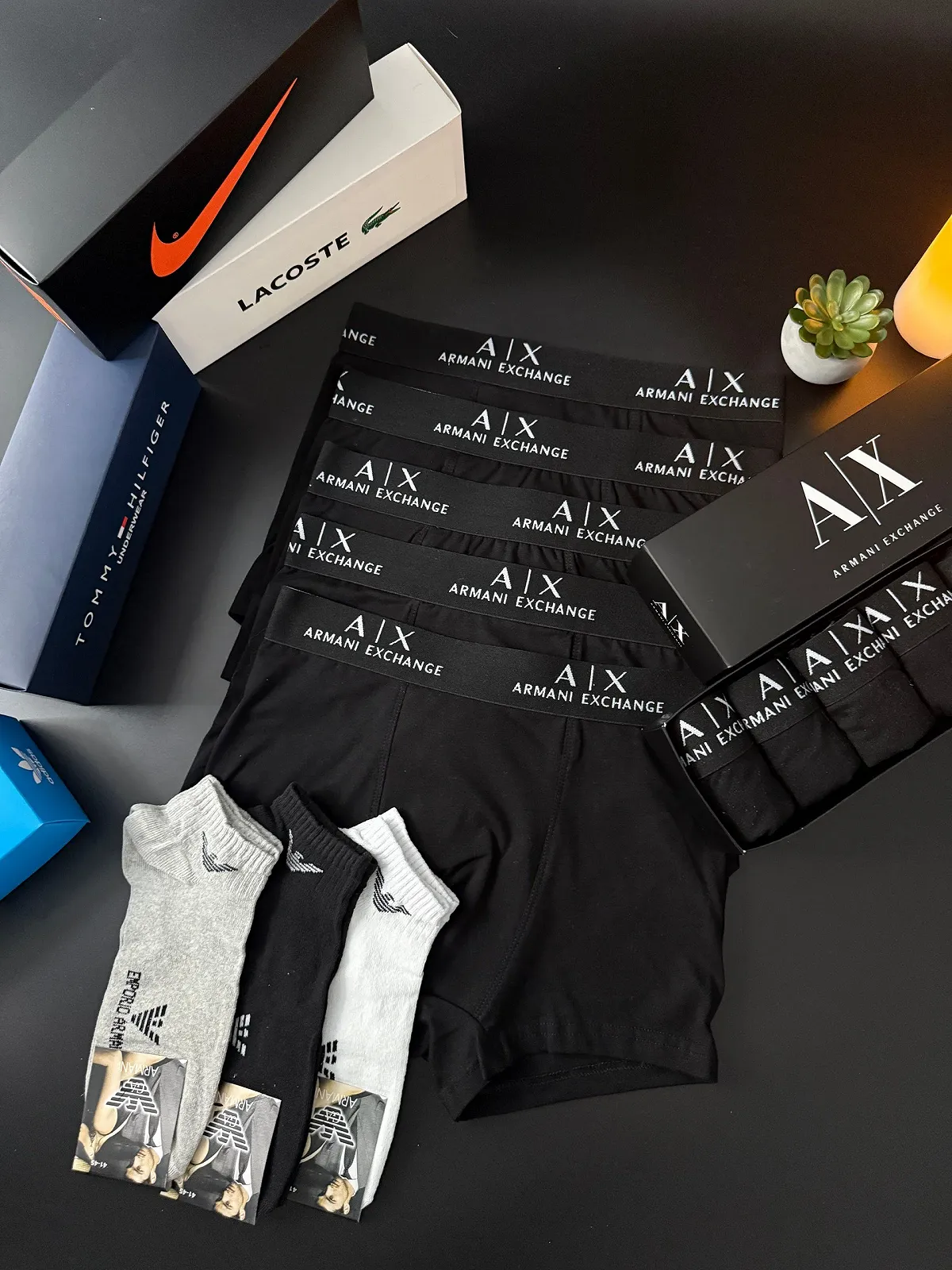 Мужские боксеры Armani Exchange черные, фото №2