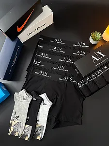 Мужские боксеры Armani Exchange черные synthetic.ua - Фото 1