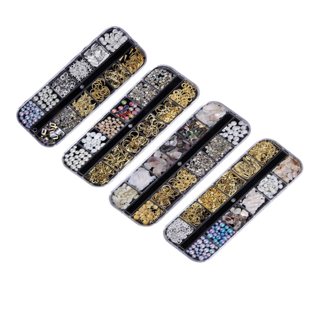 Набор украшений для ногтей Кристаллы Бисер DIY Аксессуары для ногтей Разноцветные Набор для дизайна ногтей Стразы Декоративные бусины 3D Металлические украшения, фото №1