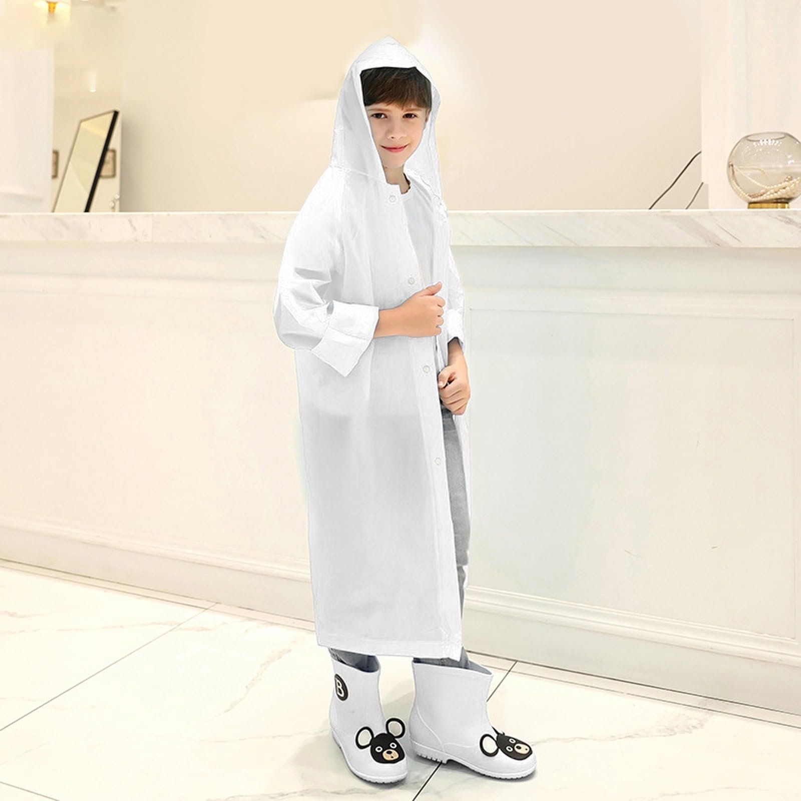 Дождевик Детский для девочек и мальчиков Ветрозащитный Длинный Тонкий для защиты от солнца Прочный Softshell для семейных путешествий, походов и фестивалей, фото №3 Дождевик Детский для девочек и мальчиков Ветрозащитный Длинный Тонкий для защиты от солнца Прочный Softshell для семейных путешествий, походов и фестивалей, фото №3