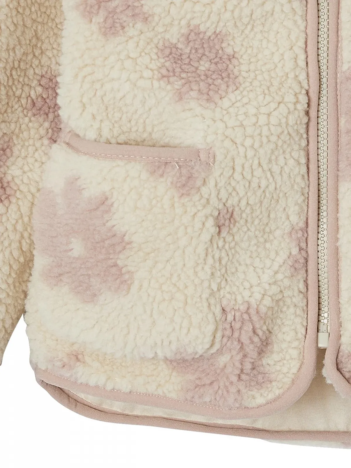 Куртка Teddy Fleece для девочек Vertbaudet с капюшоном и цветочным принтом, фото №3 Куртка Teddy Fleece для девочек Vertbaudet с капюшоном и цветочным принтом, фото №3