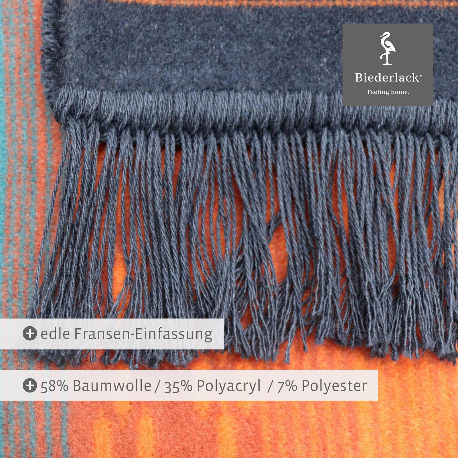 Покривало Biederlack Peru М'яка Бавовняна Темно-синій/Помаранчевий 150 x 200 см, фото №6 Покривало Biederlack Peru М'яка Бавовняна Темно-синій/Помаранчевий 150 x 200 см, фото №6