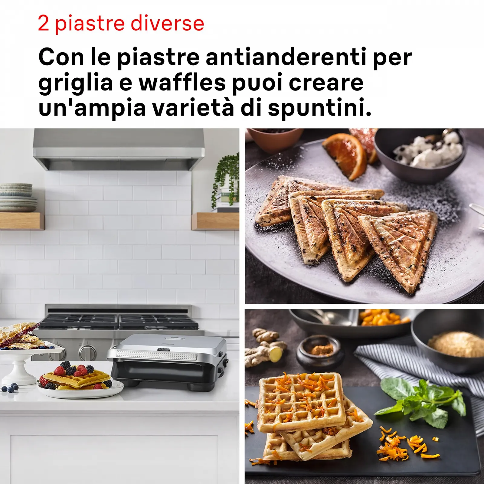 Сэндвичница Braun SnackMaker 5 SM5005 с пластинами для сэндвичей и вафель, 800 Вт, серебристая, фото №4