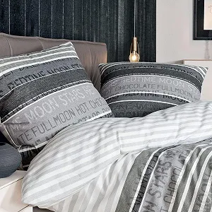 Підковдра та постільна білизна Janine Palermo мако-сатин, 155 x 220 см, бавовна, сіра synthetic.ua - Фото 1