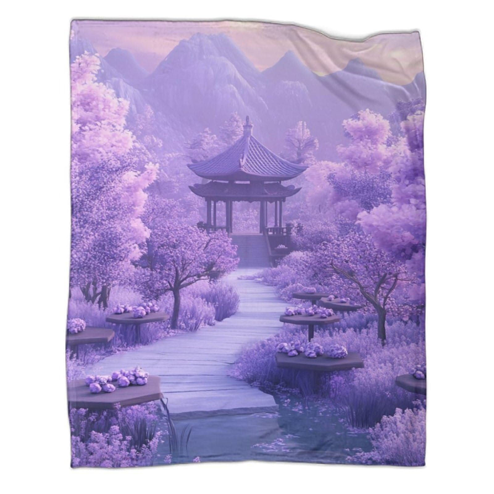 Покривало Мікрофібра М'який Пурпурне Квіткове Поле 100 x 130 см, фото №1 Покривало Мікрофібра М'який Пурпурне Квіткове Поле 100 x 130 см, фото №1