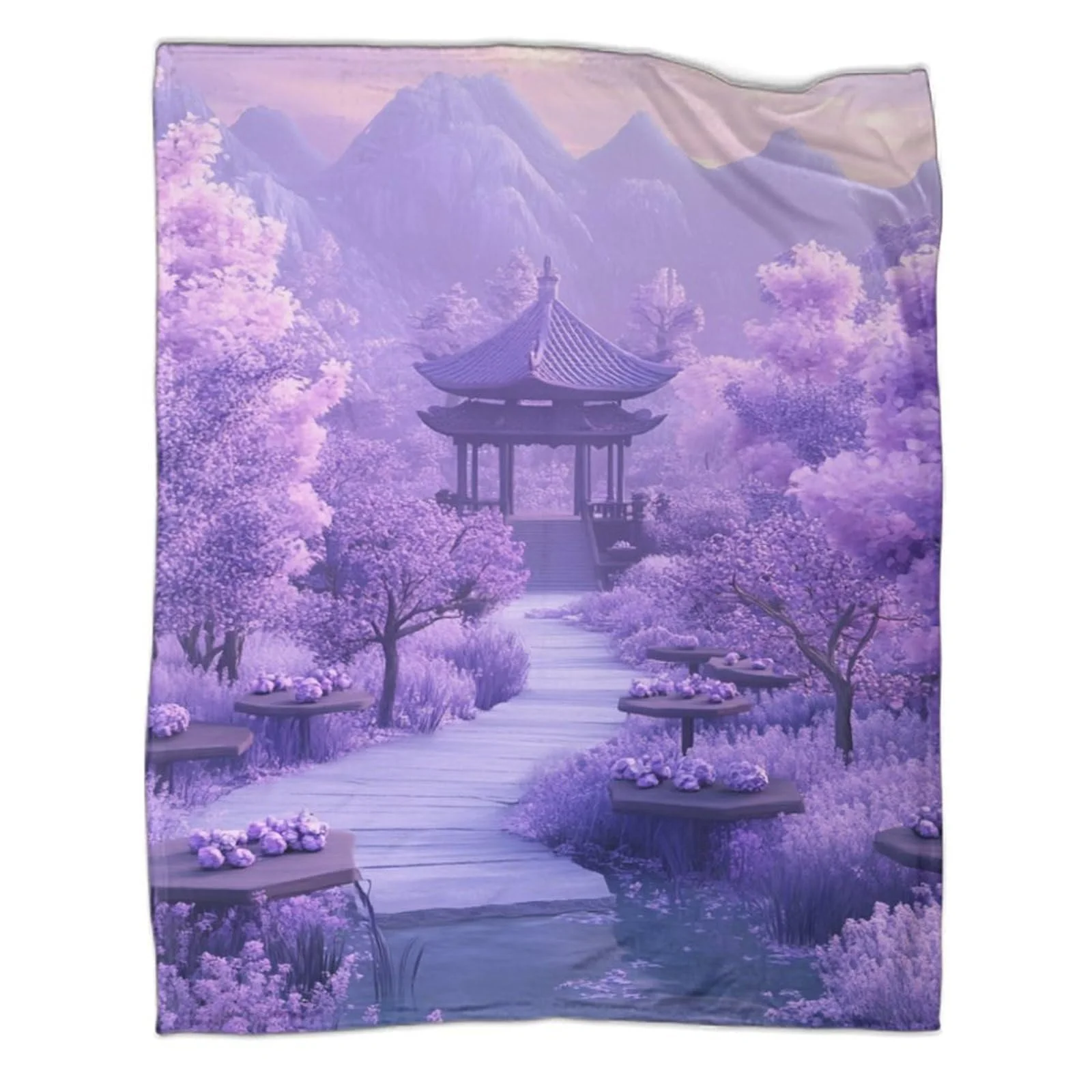 Покривало Мікрофібра М'який Пурпурне Квіткове Поле 100 x 130 см, фото №1