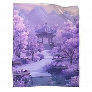 Покривало Мікрофібра М'який Пурпурне Квіткове Поле 100 x 130 см - Фото 1