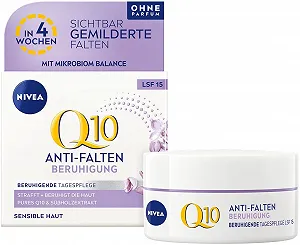 Денний крем NIVEA Q10 Anti-Wrinkle Soothing для чутливої шкіри SPF 15 50 мл - Фото 1