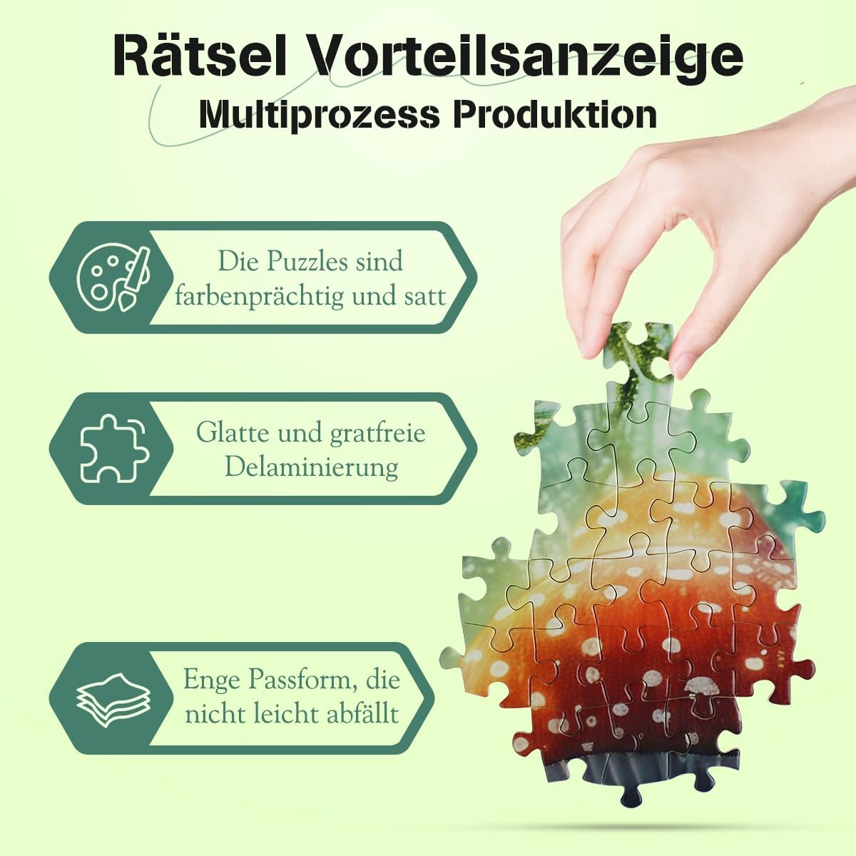 Пазл MISITU Mushroom House in Enchanted Forest 1000 деталей (70 x 50 см), фото №4