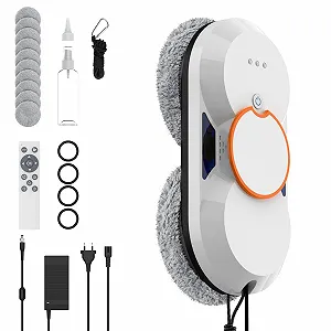 Робот для миття вікон, 5600 Па, інтелектуальна навігація, дистанційне керування, 3 режими очищення, система безпеки та вісім серветок для чищення - Фото 1