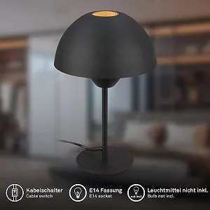 Настольная лампа BRILONER E14 с выключателем на кабеле 20 x 31 см Черная synthetic.ua - Фото 1