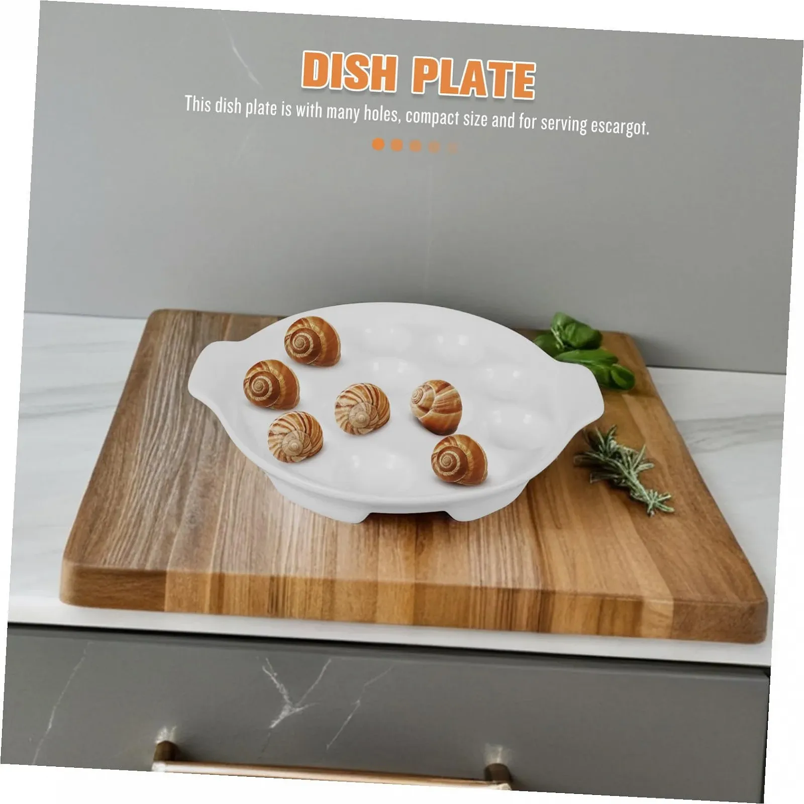 Форма для запекания керамическая на 12 лунок для улиток с ручками белая, фото №6