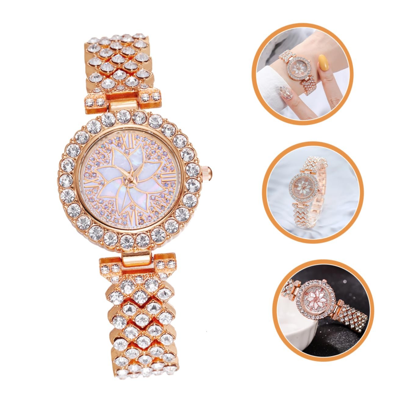 Часы женские LIFKOME Full Diamond Серебристый, фото №4