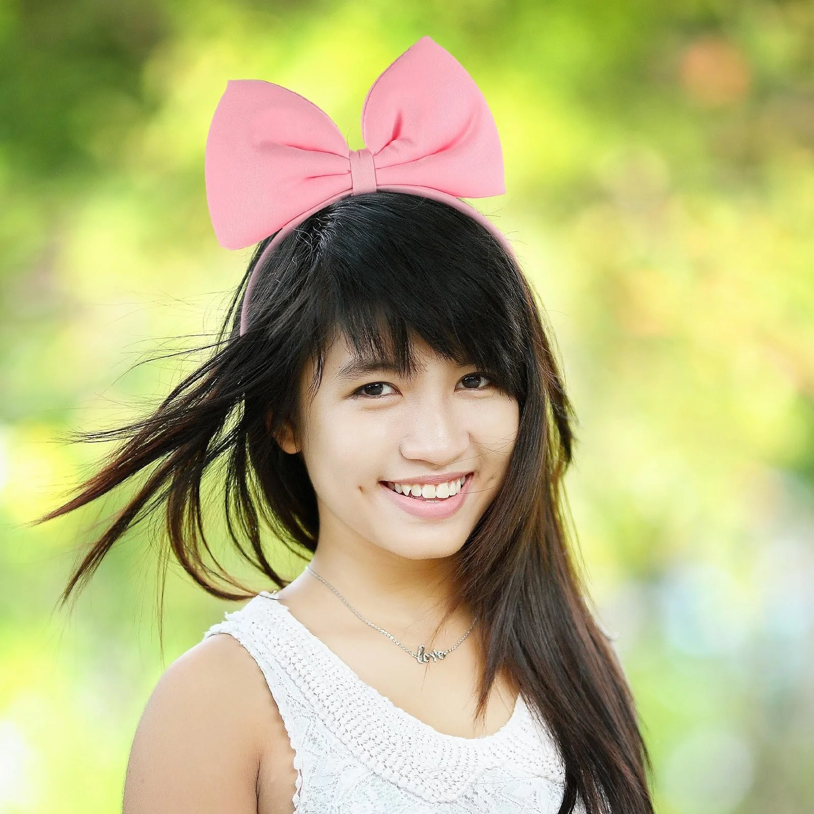 Обруч Beavorty Бант Великий Рожевий, фото №4