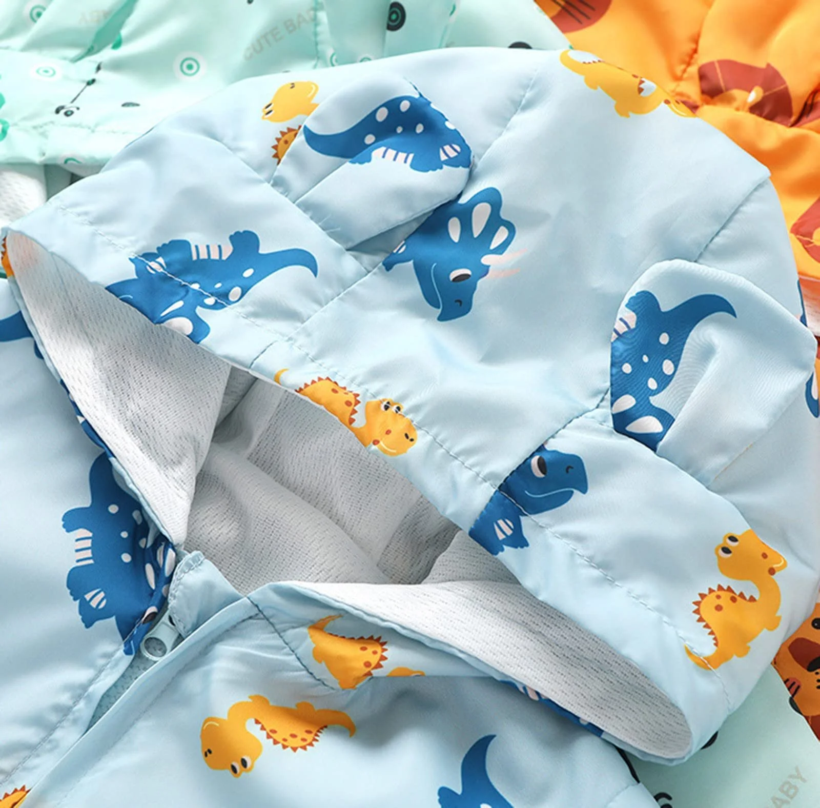 Зимняя куртка для мальчиков 116, детская, для малышей, мальчиков и девочек, милая мультяшная зверушка, принт, длинный рукав, верхняя одежда, одежда, фото №2