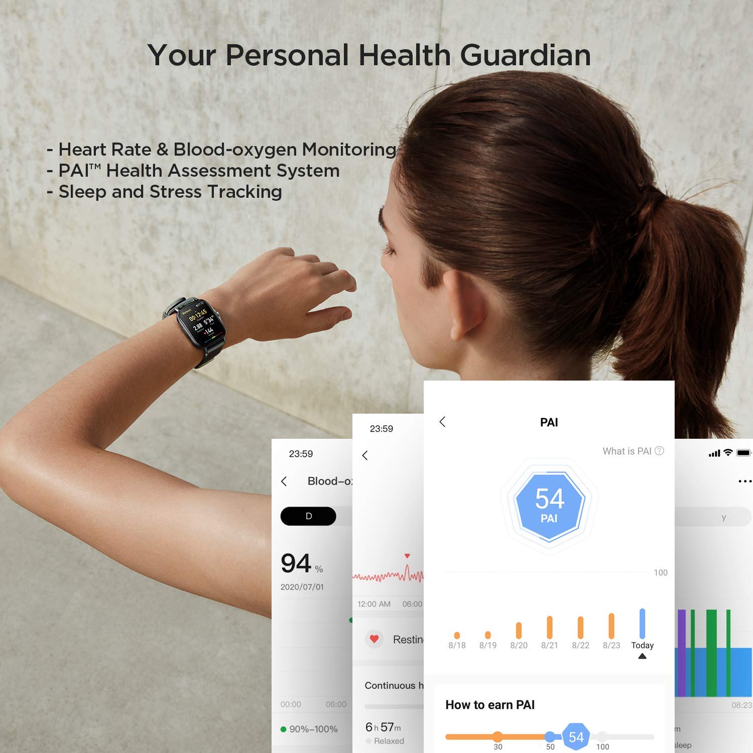 Смарт-годинник Amazfit GTS 2 AMOLED Always-on Display, Bluetooth-дзвінки, 3 ГБ музичної пам'яті, 90 спортивних режимів, моніторинг серцевого ритму та SpO2, GPS, фото №3