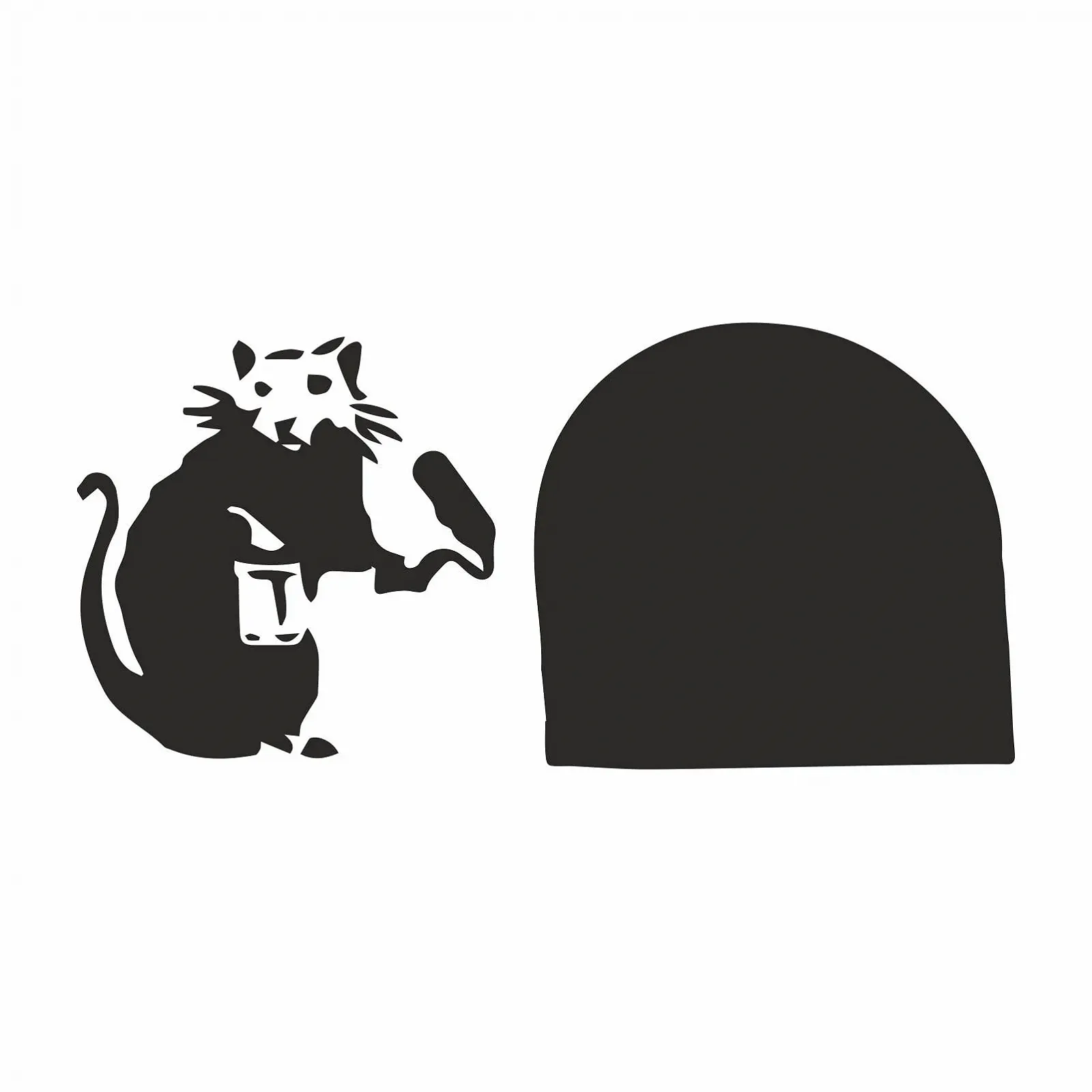 Наклейка на стіну Banksy Rat Mouse Hole Мишача нора 20 см x 10 см з інструкцією, фото №1