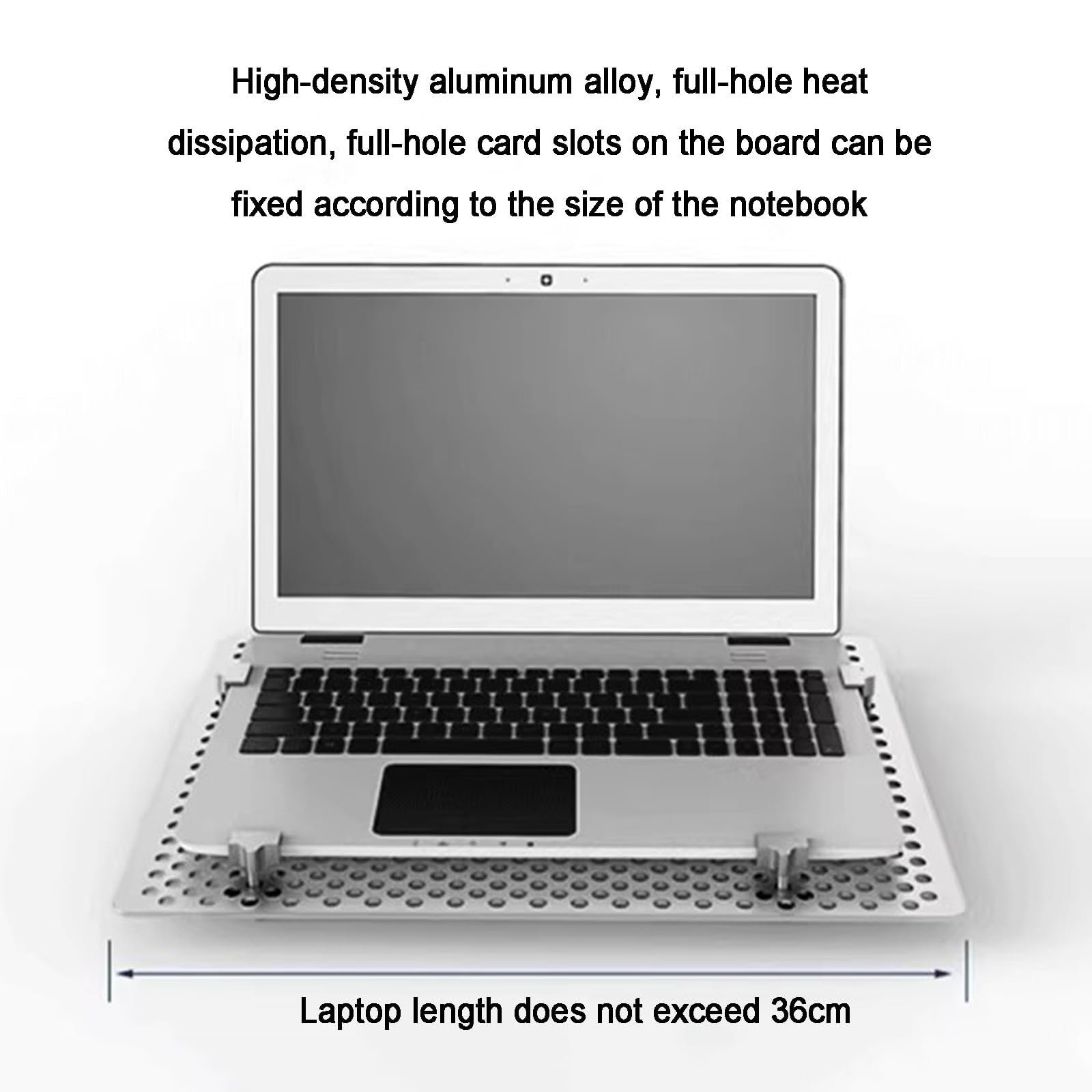 Регульоване настінне кріплення для ноутбука з вентильованою полицею з алюмінієвого сплаву, фото №2