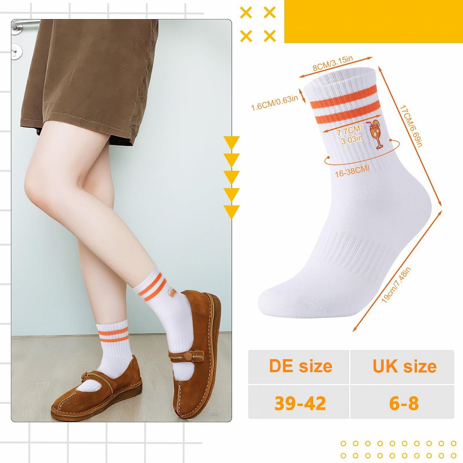 Носки Aperol Spritz, вышитые теннисные носки, женские носки Aperol, дышащие спортивные носки, смешные пивные носки, подарок для мужчин и женщин (6 пар), фото №2