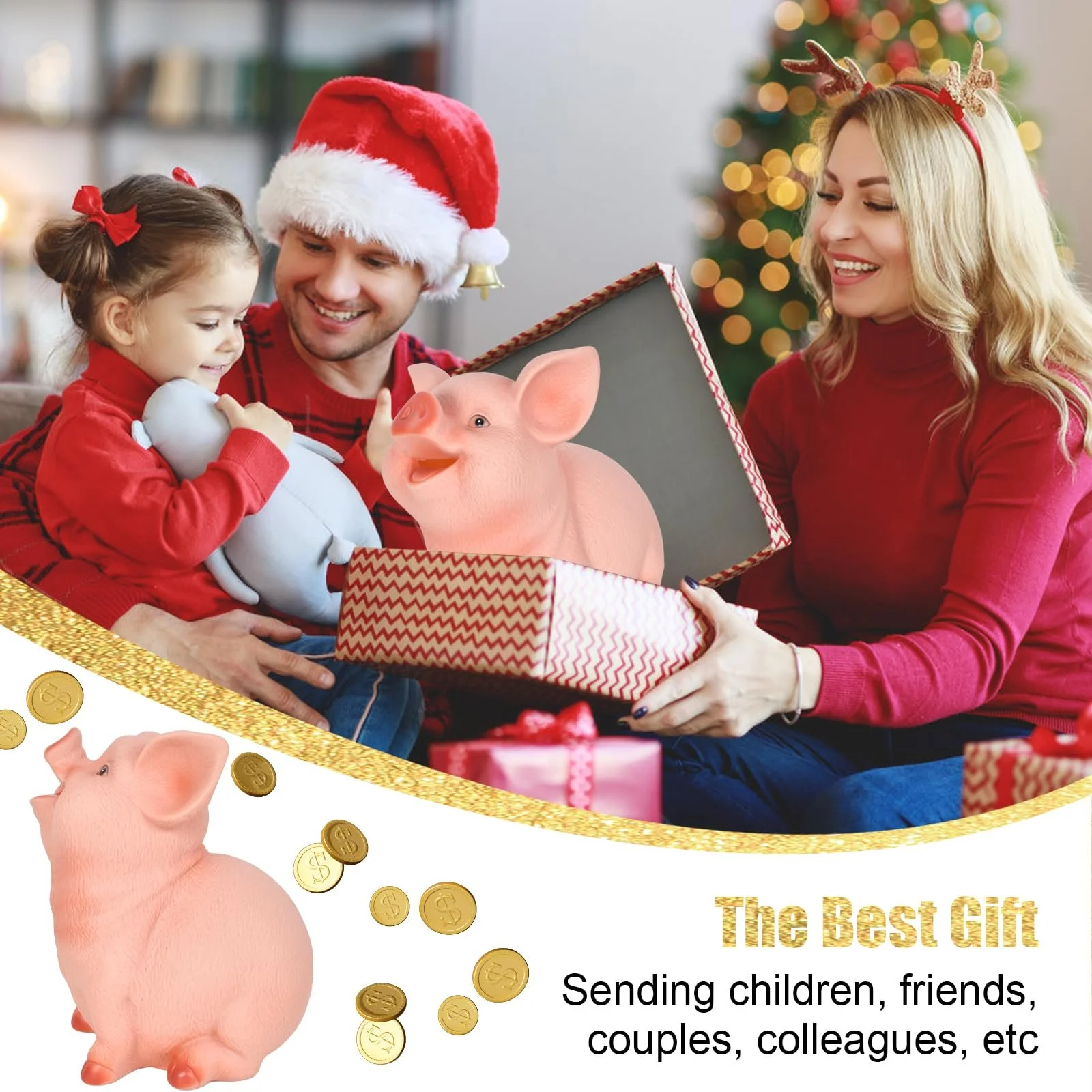 Скарбничка-свинка Полімерна смола (L), фото №5