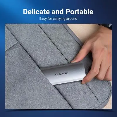 Концентратор Vention USB3.1 Type-C -- HDMI/USB-C Gen 1/USB 3.0x3/PD 100W Hub 6-i TOFHB, фото №8