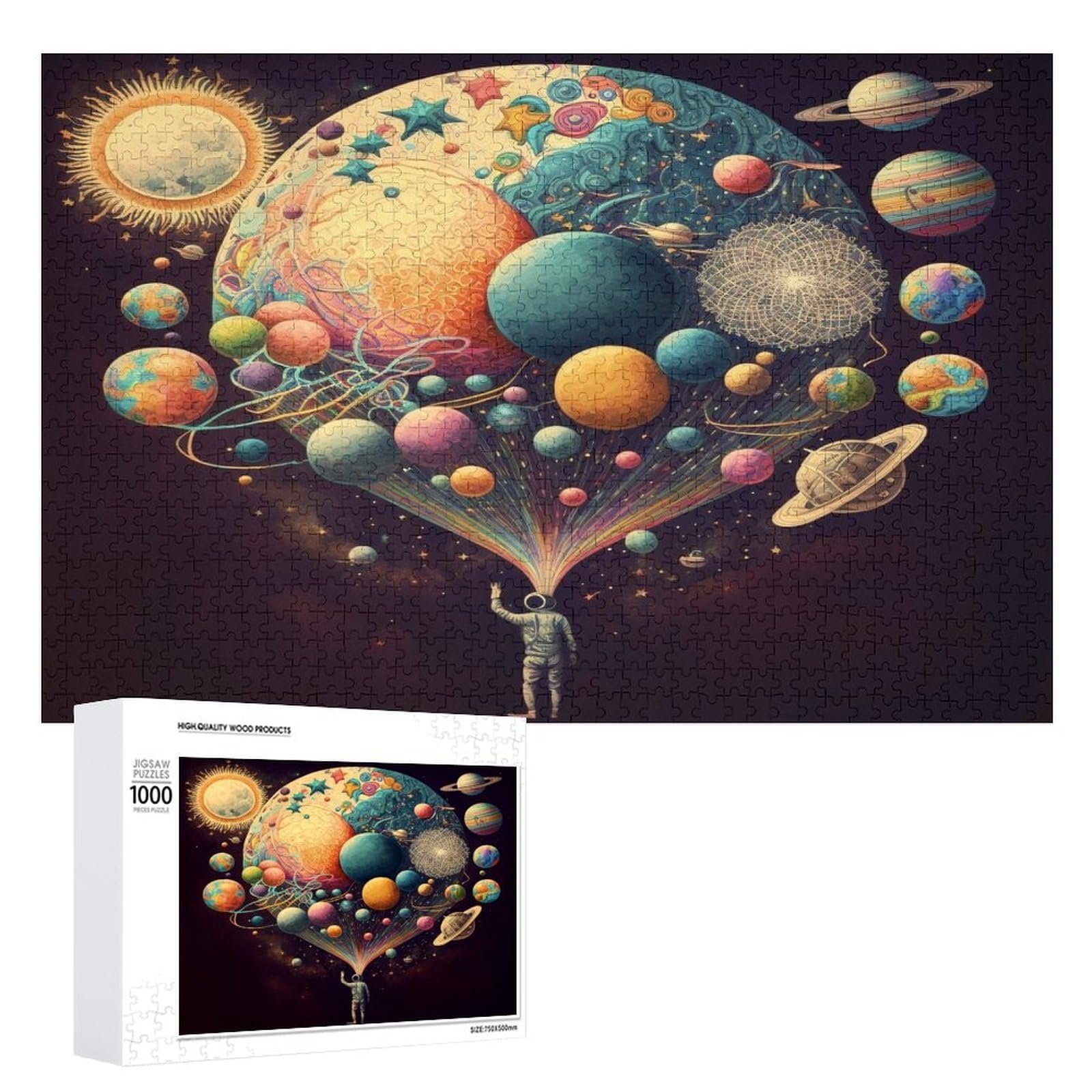 Деревянный пазл Colourful Planet 1000 деталей (75 x 50 см), фото №2