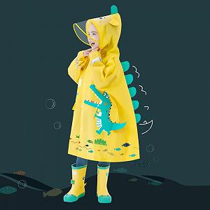 Дождевик Детский для девочек и мальчиков Водонепроницаемый Легкий Дождевой костюм Многоразовый Цельный Дождевой плащ для улицы с прозрачными широкими полями шляпы Ветрозащитная куртка synthetic.ua - Фото 1