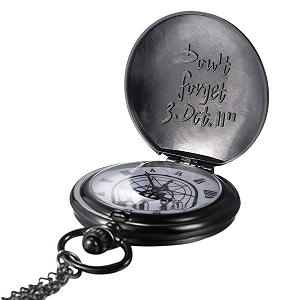Годинник JewelryWe Подарунок до Дня Батька Кишеньковий Чоловічий Ретро Королівський Флеш/Компас/Квіти/Дзвін/Мотоцикл Ланцюговий Аналоговий Кварцовий Брелок з Ланцюжком Ожини Подарунок для Чоловіків synthetic.ua - Фото 1