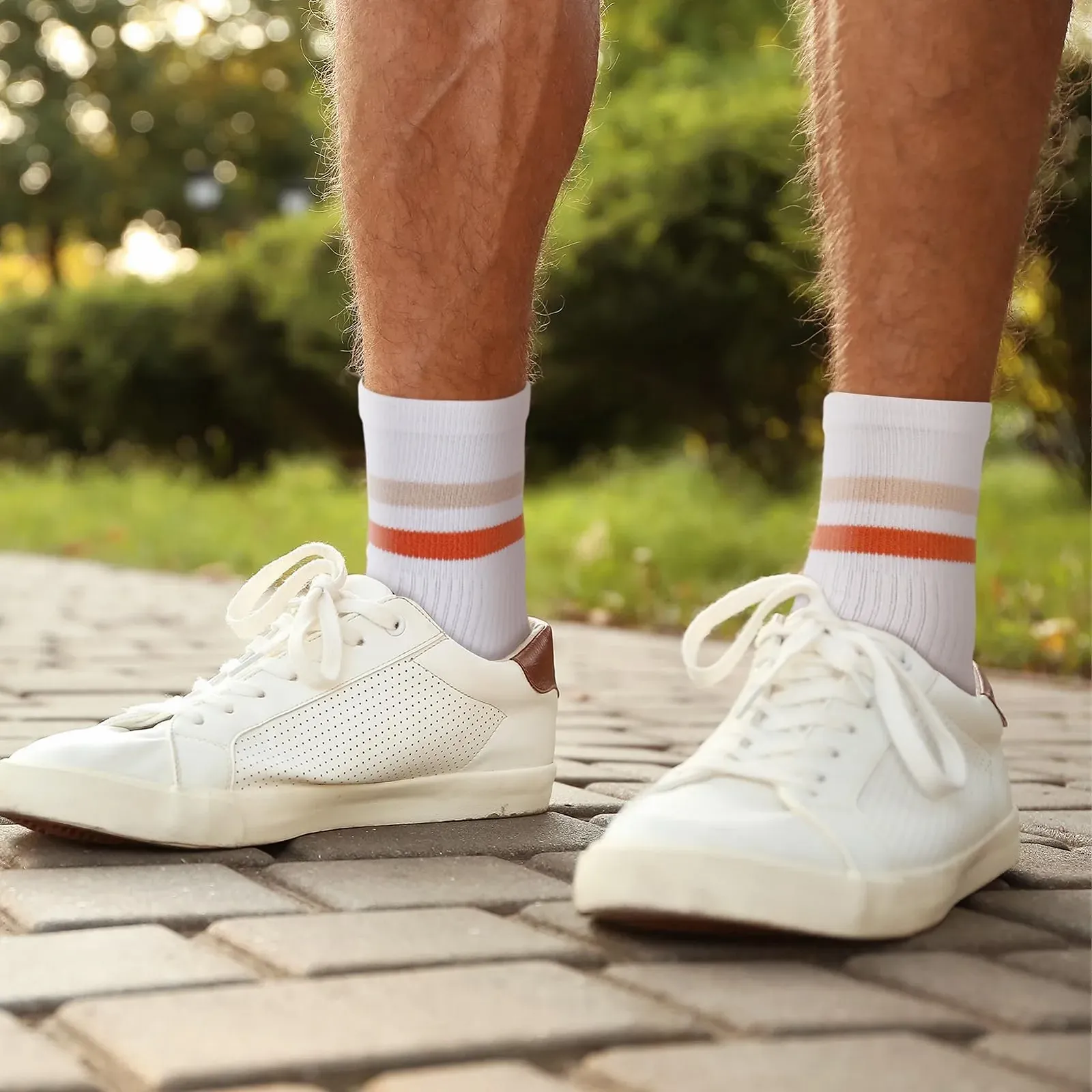 Спортивные носки 8 пар Женские теннисные носки 39-42 Хлопковые носки Дышащие носки для бега в полоску, фото №6